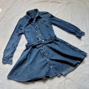 Ralph Lauren Polo NWT | girls Belted Blue Indigo Denim Shirtdress | size 10